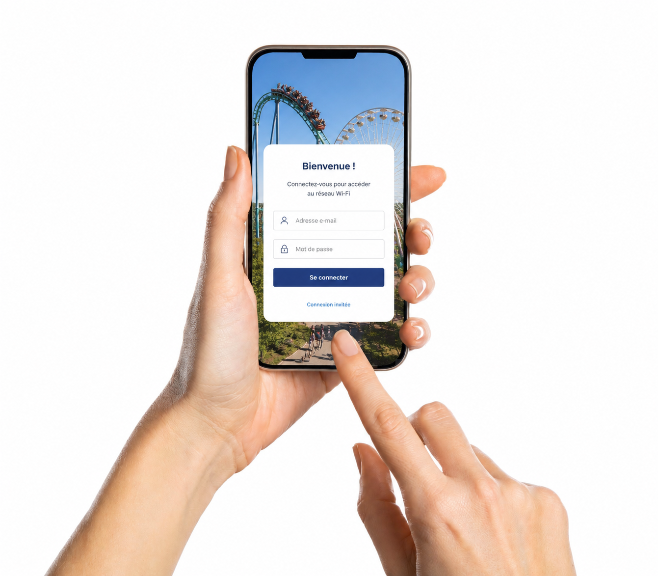 portail de conenxion Wifi pour parc d'attraction